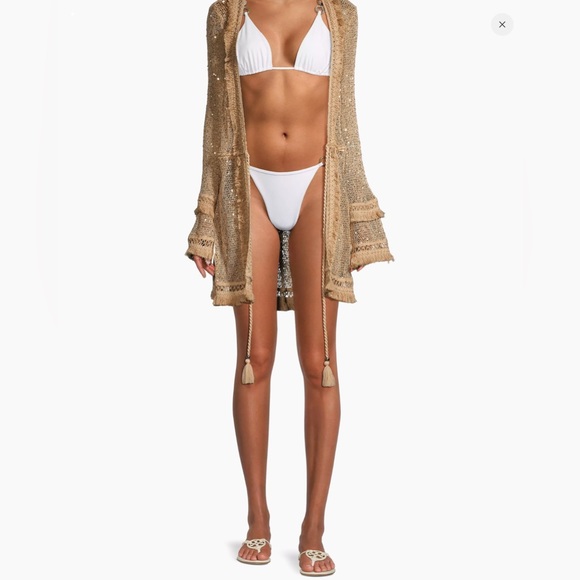 Ramy Brook Cecilia Sequin Crochet Cover Up Jacket - Picture 12 of 16